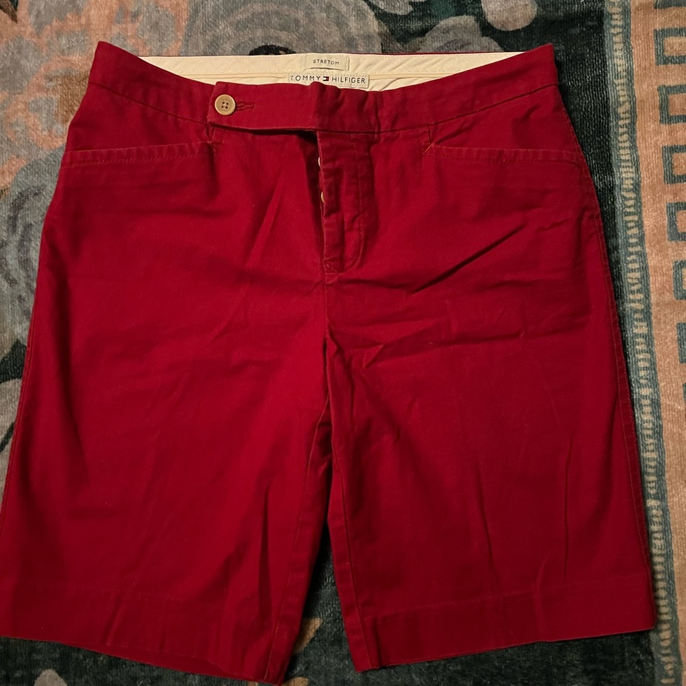 Tommy Hilfiger Women’s Bold Red Flat Front Shorts